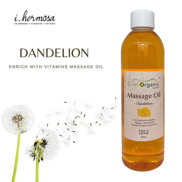 Enriched with vitamins Dandelion Massage Oil deeply moisturizes, soothes and rejuvenates skin.   Vegan friendly  No preservatives